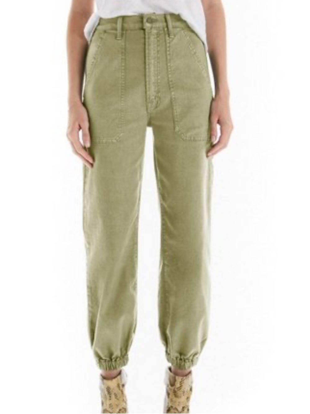 MOTHER - The Wrapper Patch Springy Ankle in Army Green